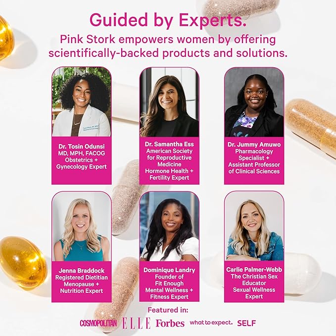 Pink Stork Prenatal Probiotics for Women - 50 Billion CFUs, Vitamin B6, Prebiotics, Morning Sickness, Gut Microbiome, Immune Support, Pregnancy Must Haves, Mint Essence - 30 Capsules