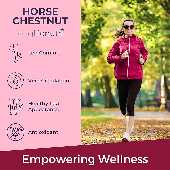 Horse Chestnut Extract 500mg - 180 Vegetarian Capsules, Organic Supplement for Daily Wellness & Circulation, 3-Month Supply, GMP Certified, Made in USA