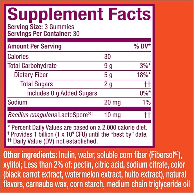 Metamucil Fiber Gummies for Adults with Probiotics for Bloating Relief, No Sugar Added Strawberry Kiwi BlackBerry Flavors, 5g Prebiotic Plant Based Fiber Supplement Blend, 90 Count