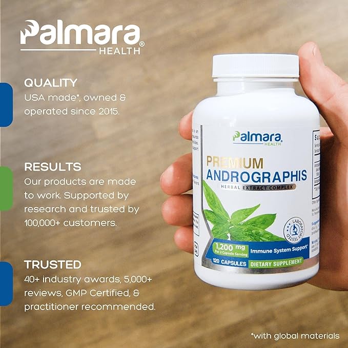 Premium Andrographis Paniculata Extract 1,200mg (100mg Andrographolides), 120 Capsules, Non-GMO, Vegan, Gluten Free