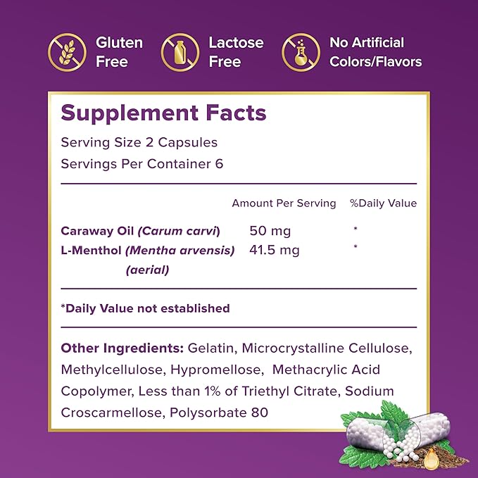 FDgard Gut Health Supplement, Indigestion, Nausea & Bloating, Upset Stomach, 12 Capsules