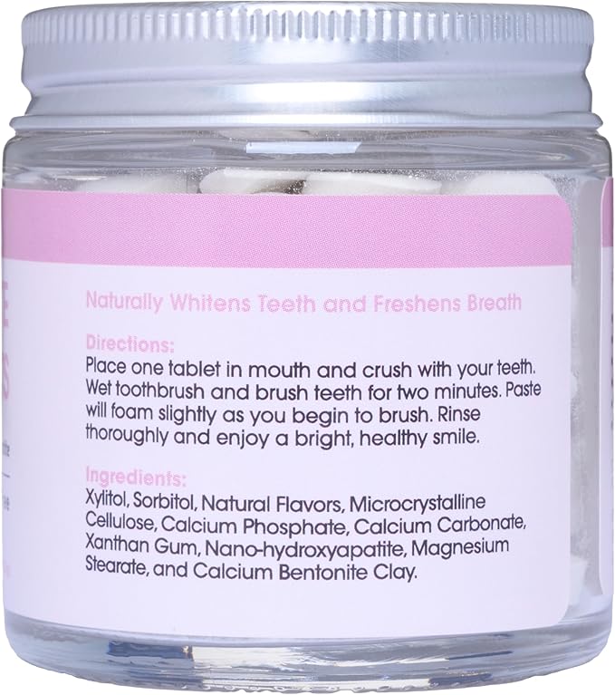 Toothpaste Tablets – Bubblegum | Nano Hydroxyapatite Toothpaste Tablets Kids - Chewable - Made with Xylitol | Fluoride Free l 90 Tabs