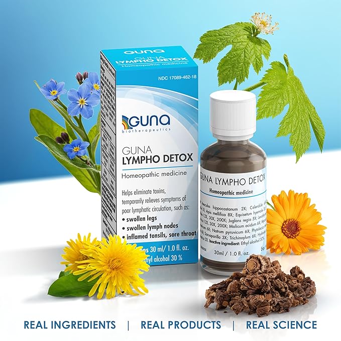 Guna Lympho Detox – Homeopathic Lymphatic System Supplement, Lymph Node Detox Cleanse, Lymph System Drainage - 30 mL (1 fl oz)