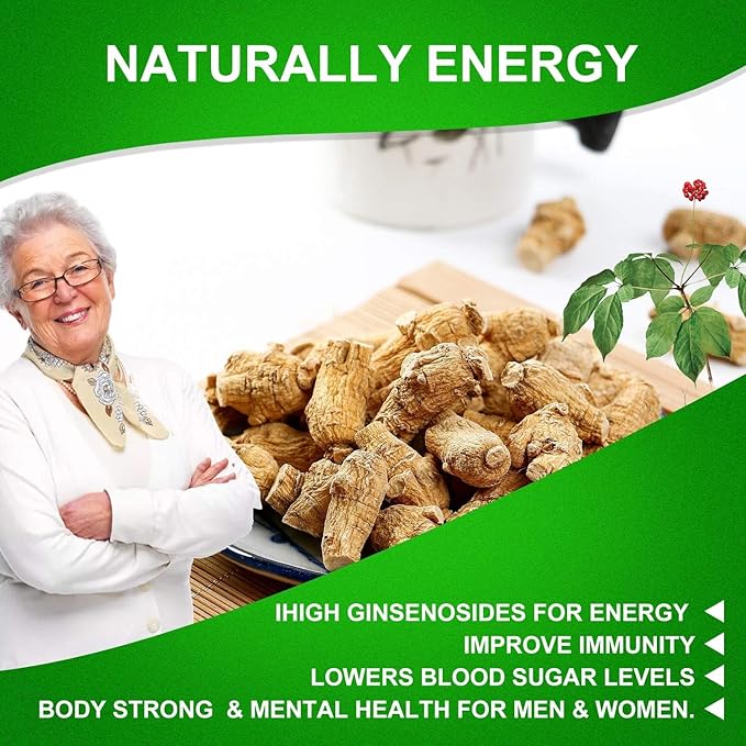 Wisconsin American Ginseng, American Wisconsin Ginsengss Slices Root 西洋参/花旗参 Energy for Men & Women Ginseng in Soup, Tea Smoothies 4 Ounce Box of 2 Medium Long-Branch