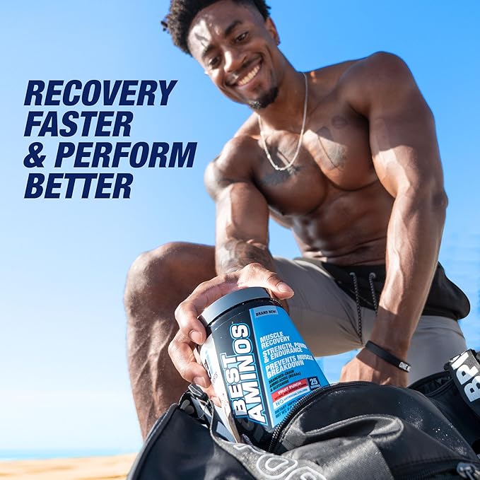 BPI Sports Best Aminos - BCAA Powder Post Workout & Glutamine Recovery Drink with Branched Chain Amino Acids for Hydration & Recovery, for Men & Women - Fruit Punch - 25 Servings