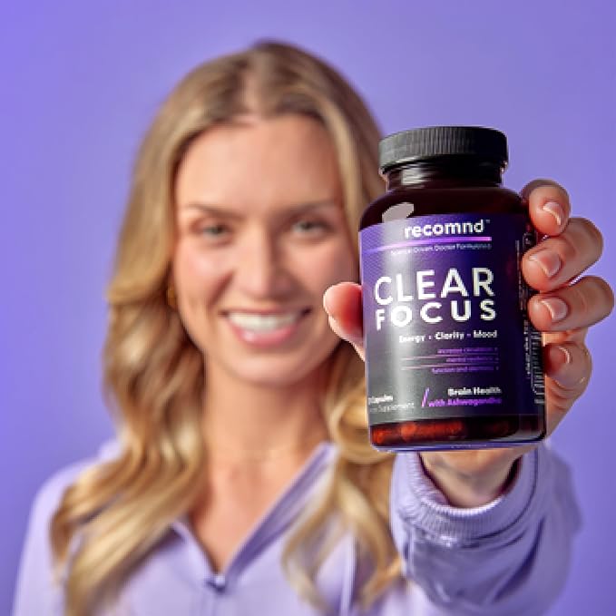 Nutrition - Clear Focus, Brain Supplements for Memory and Focus Support, Memory Supplements with Ashwaghanda, Lions Mane, Ginkgo Biloba, and More, 120 Capsules