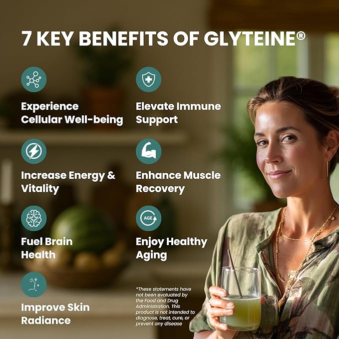 CONTINUAL - G Powder - Clinically Proven Cellular Glutathione Precursor | Benefit of Glyteine & Sunfiber | Immune Support, Master Antioxidant, Detox, Brain Health & Skin Care | 20 Sachets