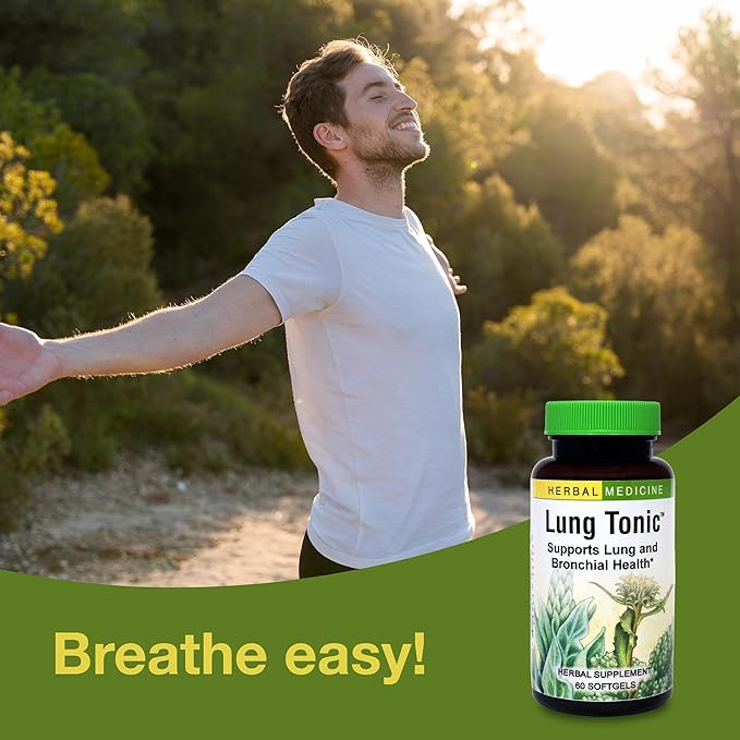 Herbs Etc. Lung Tonic - Lung Supplement for Bronchial Support - Healthy Breathing Support with Mullein, Horehound & Grindelia - 60 Softgels