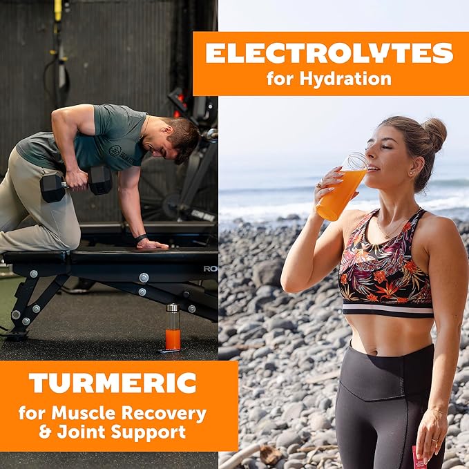 ZYN Electrolyte Drink Mix Hydration Packets, Passion Fruit Electrolytes Powder, Hydration Packets w/Turmeric Curcumin, Vitamin C & D, Zinc, Hydrate & Recover Electrolyte Powder, Pack of 32
