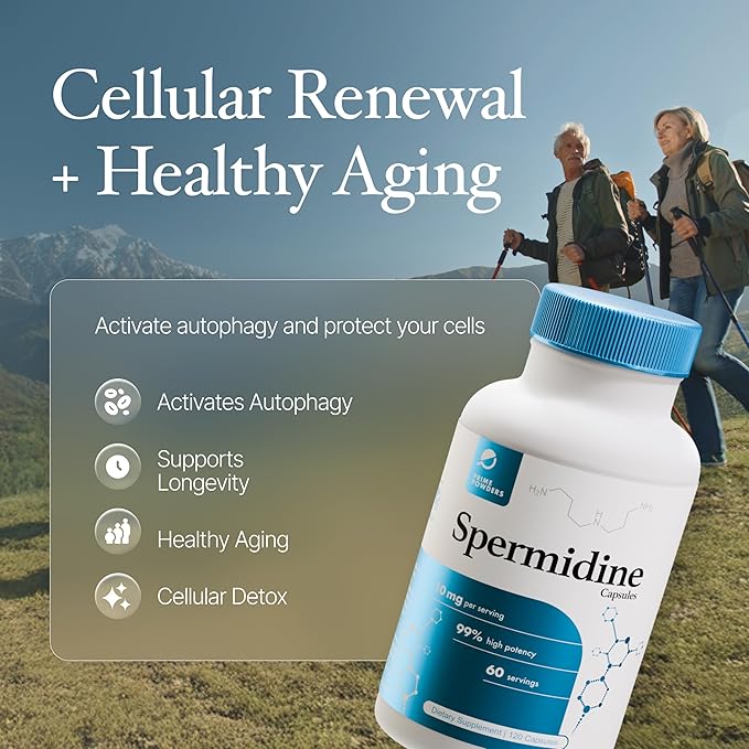 Spermidine Capsules πππ¨π§ππ‘ ππ₯ππ 99% Concentration 100x More Potent Than Wheat Germ Extract for Anti-Aging DNA Telomere Support