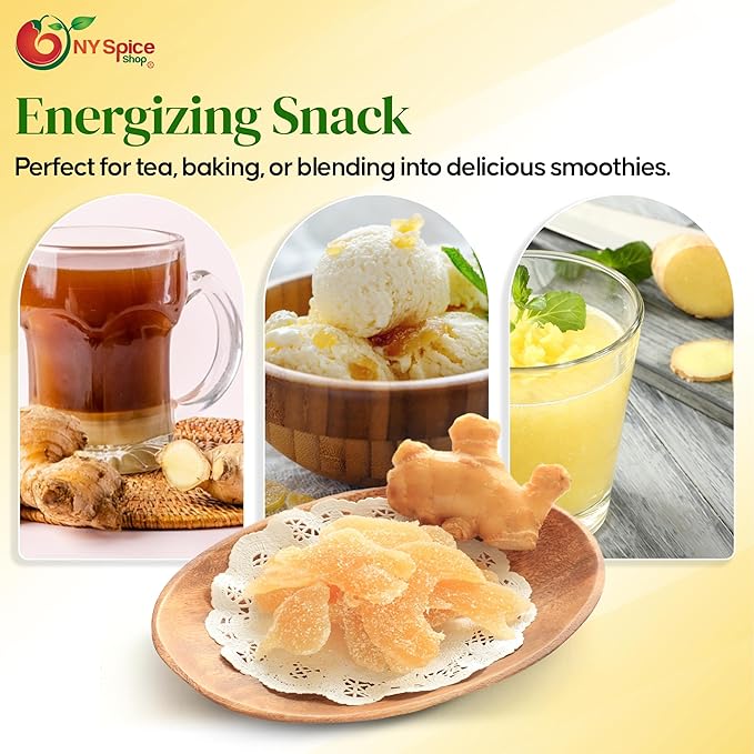 NY SPICE SHOP Candied Ginger Slices β (160 Oz.) 10 Pound Crystallized Ginger Slices β Ginger Hard Candy β Candied Ginger Pieces β Crystallized Ginger Chunks