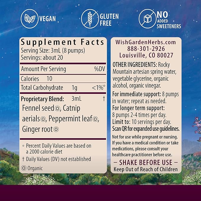 WishGarden Herbs Digestive Rescue GI Normalizer - All-Natural Herbal & Organic Digestive Relief Tincture with Peppermint Leaf, Ginger Root and Fennel Seed, Quickly Soothes Digestive Discomforts, 2oz