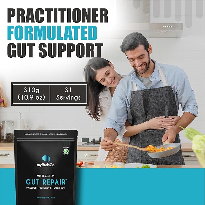 Gut Repair β Gut Health & Digestion Support Powder for IBS, Bloating, Reflux & Leaky Gut β Low FODMAP Certified with Probiotics, Prebiotics, Enzymes & Glutamine β 310g