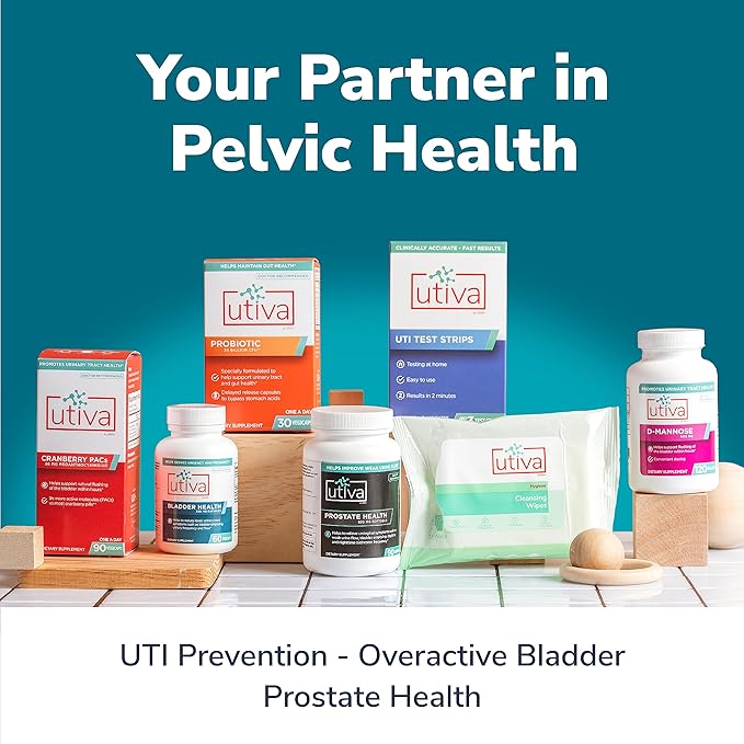 Utiva Bladder Health - Cranberry Pills for UTI support - Control Supplement for Overactive Bladder and Lower Urinary Tract Health - Clinically Proven to Reduce Frequency and Urgency - 60 Capsules