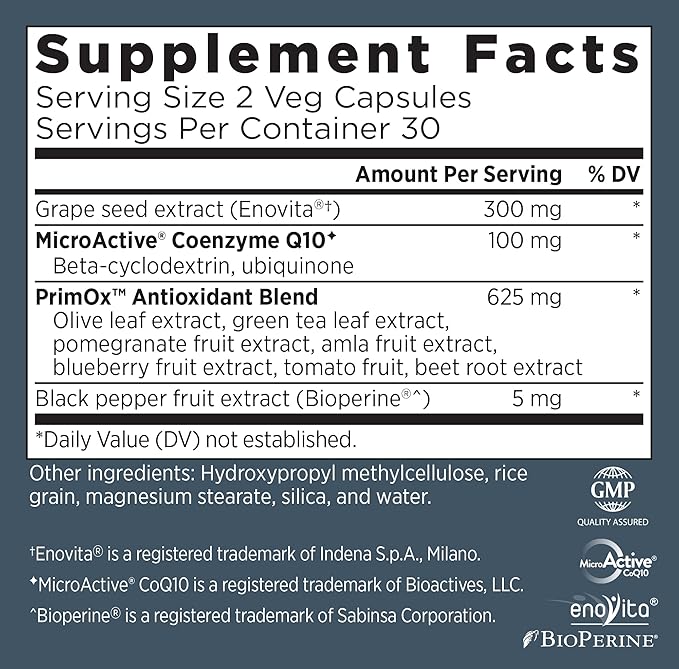 Primal Health CardioRelax AO - Coenzyme Q10 Formula, Bioperine + Olive Leaf Extract - 60 Capsules