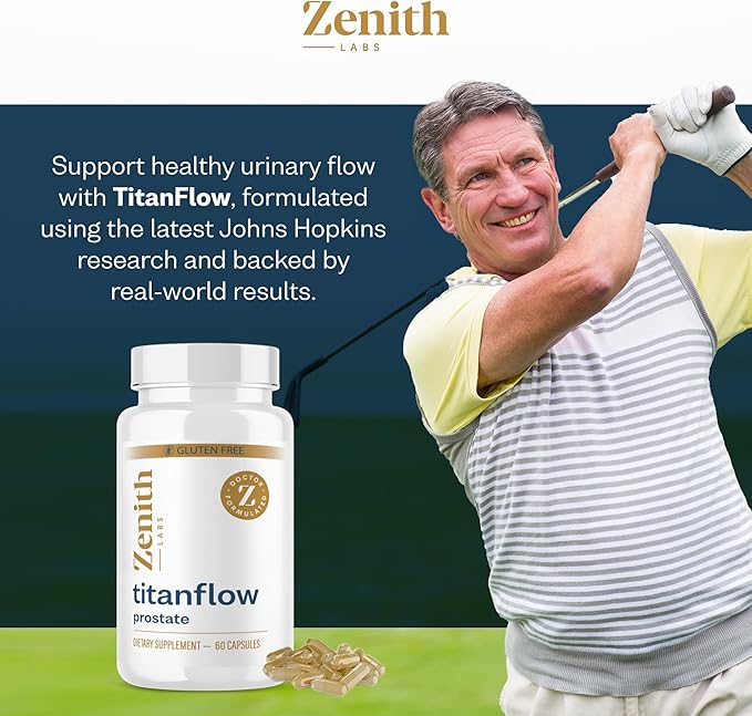 Zenith Labs - TitanFlow - Prostate Supplements for Men - with Pumpkin Seed Oil to Support Urinary and Prostate Health