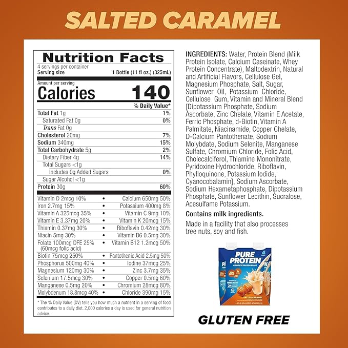 Pure Protein Protein Shake, 30g Complete Protein, Ready to Drink and Keto-Friendly, Vitamins A, C, D, and E plus Zinc to Support Immune Health, 11oz Bottles, 12 Pack, Variety Pack