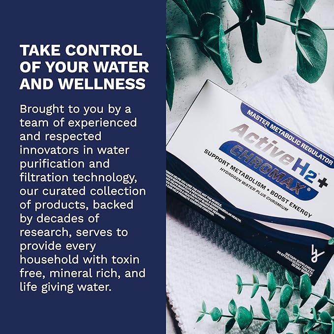 Active H2+ Chromax – Hydrogen Water Tablets with Chromium – Supports Metabolism and Energy – Molecular Hydrogen and Chromium Supplement – 30 Tablets