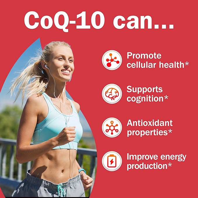 CoQ10 200mg with Lecithin and Vitamins E, Ultra High Absorption, Antioxidant for Heart Health & Energy Production, High Coenzyme Q10 Content, Gluten Free, Non-GMO, 60 Days Supply