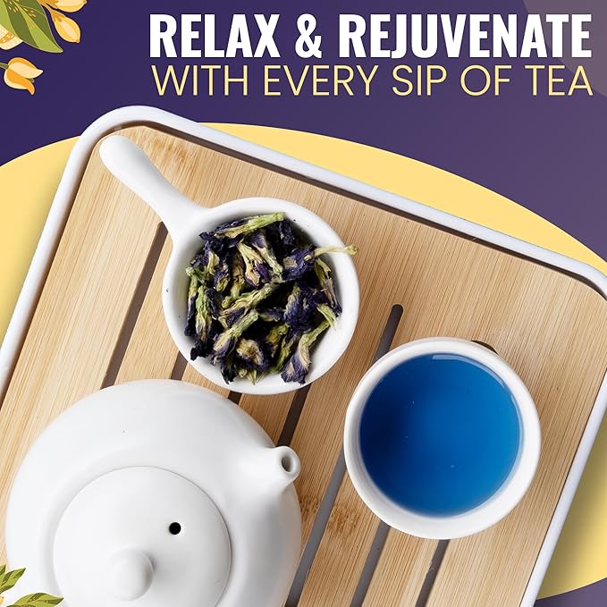 Jasmali Butterfly Pea Flower Tea - 1.8 oz Loose Leaf, Herbal, Caffeine Free, Vegan, Gluten Free, Thai Organic