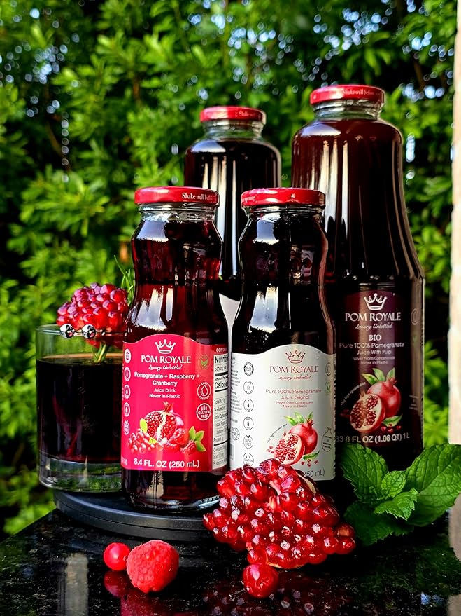 Pomegranate Raspberry Cranberry, 8.4 Ounce Glass Bottle (Pack of 15), Cold Pressed Juice, Non-GMO, Gluten Free, Kosher Certified, Preservative Free