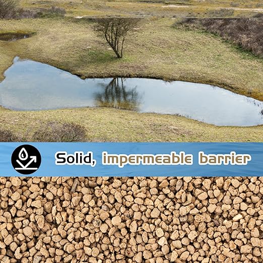 Nuanchu 30lb Granular Sodium Bentonite Clay for Pond Sealing Granular All Natural Pond Sealant Bentonite Clay Powder Natural Soil Liner for Pool Leak Repair Dam Sealer Cat Litter Clumping