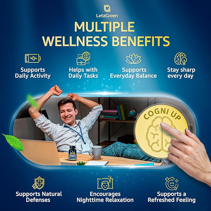 Organic Lions Mane Supplement Capsules - 240 Real Mushrooms Lion's Mane Capsules with Ginkgo Biloba Herb, Bacopa Monnieri, L Theanine, L Tyrosine - Mushroom Complex for Daily Wellness