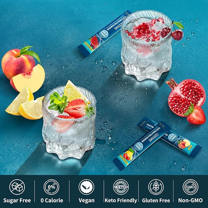 Electrolytes Powder Packets, Hydration Packets Sugar Free, Electrolyte Drink Mix Portable Electrolyte Packets for Rapid Hydration, Pineapple Flavor, 30 Sticks