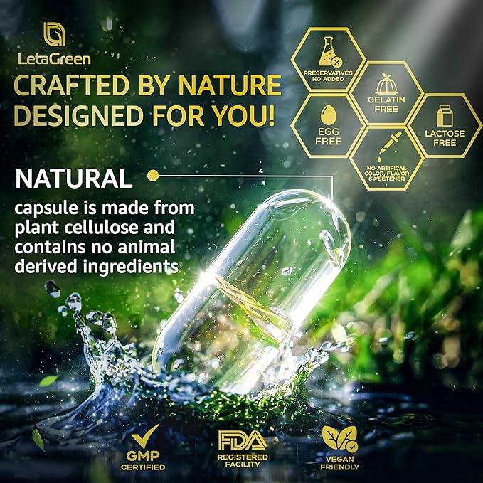 Organic Lions Mane Supplement Capsules - 120 Real Mushrooms Lion's Mane Capsules with Ginkgo Biloba Herb, Bacopa Monnieri, L Theanine, L Tyrosine - Mushroom Complex for Daily Wellness