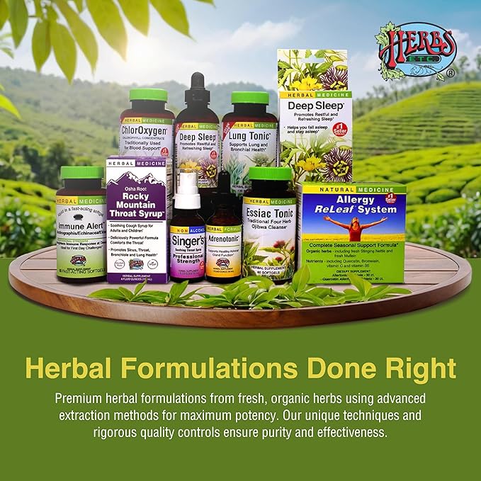 Herbs Etc. Lung Tonic - Lung Supplement for Bronchial Support - Healthy Breathing Support with Mullein, Horehound & Grindelia - 60 Softgels