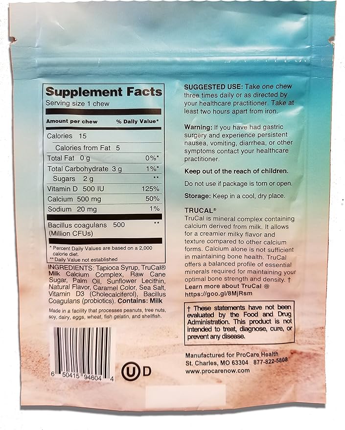 ProCare Health | Calcium Soft Chew | Sea Salted Caramel l 30 Count