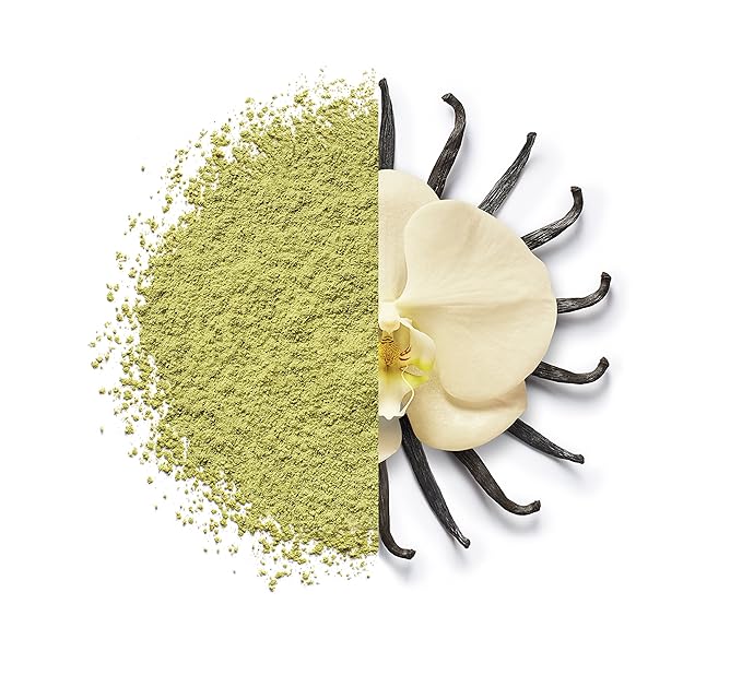 Paromi Tea Matcha With Vanilla 35 Grams, Organic Stone-Ground Organic Green Tea with Natural Vanilla Flavor, Serve Hot or Iced, Blend, Whisk, Stir, or Shake into Water or Milk