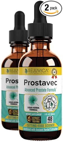 Prostavec Advanced Prostate Support Supplement - Liquid Formula for Faster Absorption with Pygeum, Saw Palmetto, Stinging Nettle + Turmeric & Damiana - Vegan, Non-GMO - 4 fl oz