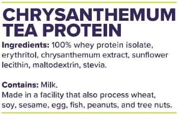 Boba Tea Protein Whey Protein Isolate (Chrysanthemum Tea), 5.9g BCAAs, Gluten Free, Zero, Sugar, Bubble Tea Protein Powder