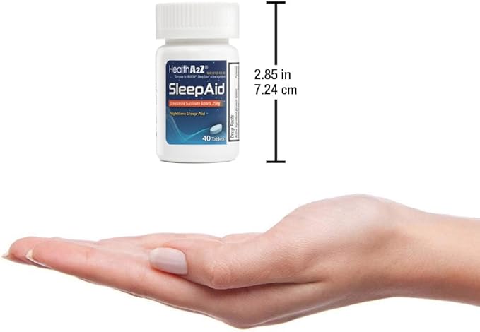 HealthA2Z® Sleep Aid | Doxylamine Succinate 25mg | Non Habit-Forming (40 Counts (Pack of 1))