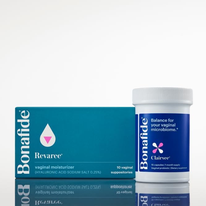 Bonafide Clairvee + Revaree – Hormone-Free, Drug-Free Relief from Odor, Vaginal Itching and Discharge + Vaginal Moisturizer with Hyaluronic Acid – 1 Month Supply