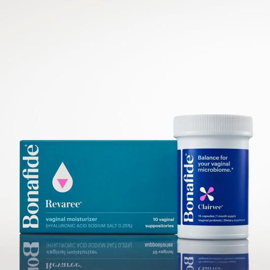 Bonafide Clairvee + Revaree – Hormone-Free, Drug-Free Relief from Odor, Vaginal Itching and Discharge + Vaginal Moisturizer with Hyaluronic Acid – 1 Month Supply