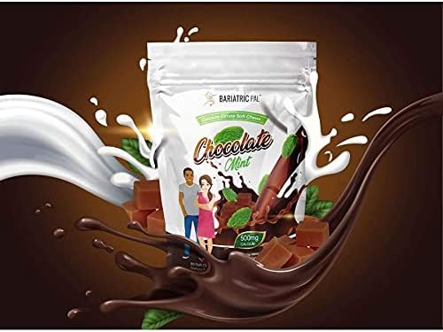 BariatricPal Sugar-Free Calcium Citrate Soft Chews 500mg with Probiotics (90 Count) - Chocolate Mint