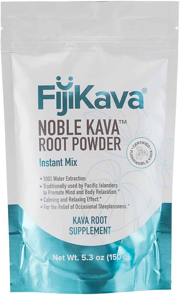 FijiKava Instant Kava Kava Powder 150g – Premium Kava Root Powder with High Kavalactone Content – Natural Relaxation Aid for Calmness, Stress Relief, and Sleep Support – Easy-to-Mix