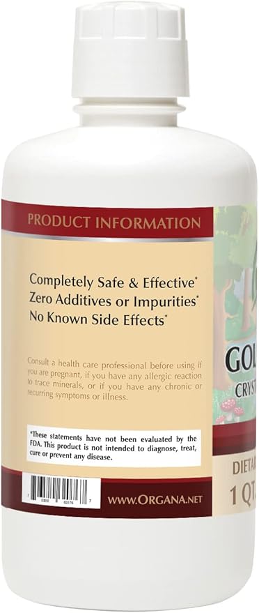 Organa Pure Crystalline Liquid Gold Supplement - 30 PPM - Colloidal Minerals 32 Ounce