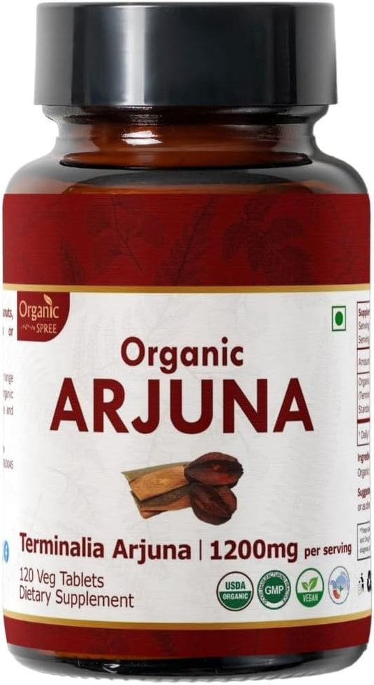 Arjuna 120 Tablets – USDA Organic Terminalia Arjuna Supplement – Supports Heart & Cardiovascular Health*