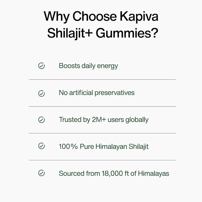 Pure Himalayan Shilajit Gummies I Upto 70% Fulvic Acid | 80+ Essential Minerals| Immune Support & Vitality for Men, Women I 500 mg per Day | Non-GMO I 100% Natural & Organic