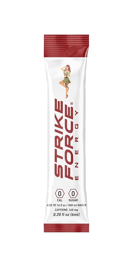Strike Force Energy Drink Mix - Original Flavor - Natural Tasting Caffeine Drink - Turn Any Drink into a Healthy Energy Drink - Zero Calories, Keto Friendly, Sugar Free, Pre Workout (40 Liquid Packs)