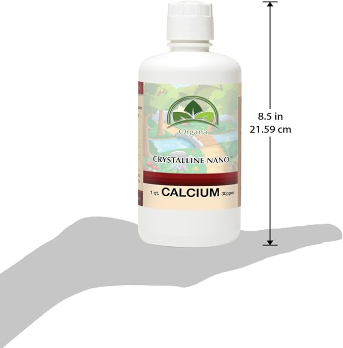 Organa Pure Crystalline Liquid Calcium Supplement - 30 PPM - Colloidal Minerals - Calcium Supplement for Women & Men - Liquid Calcium Citrate Alternative - 99.99% Pure Calcium