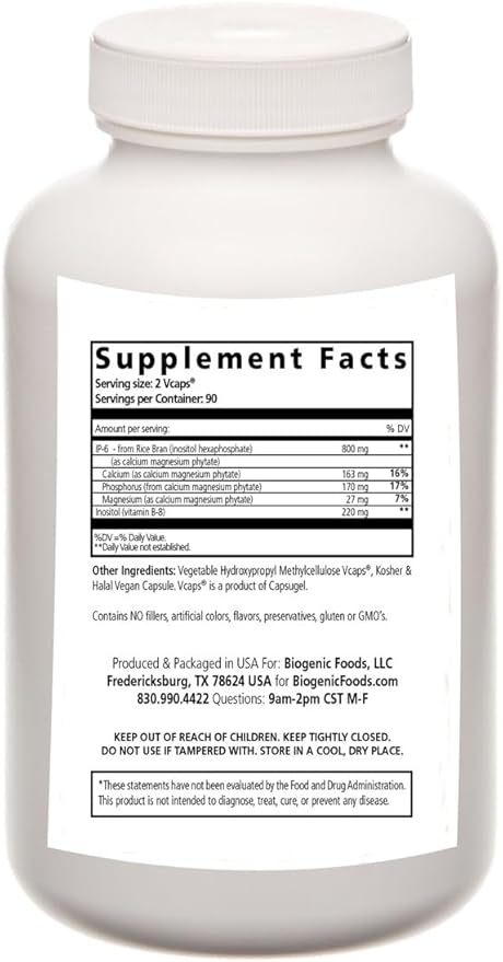 IP6 - Inositol Hexaphosphate & Inositol - Natural Immune Support, Veggie Capsules