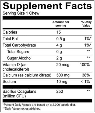 BariatricPal Sugar-Free Calcium Citrate Soft Chews 500mg with Probiotics (90 Count) - Belgian Chocolate Caramel