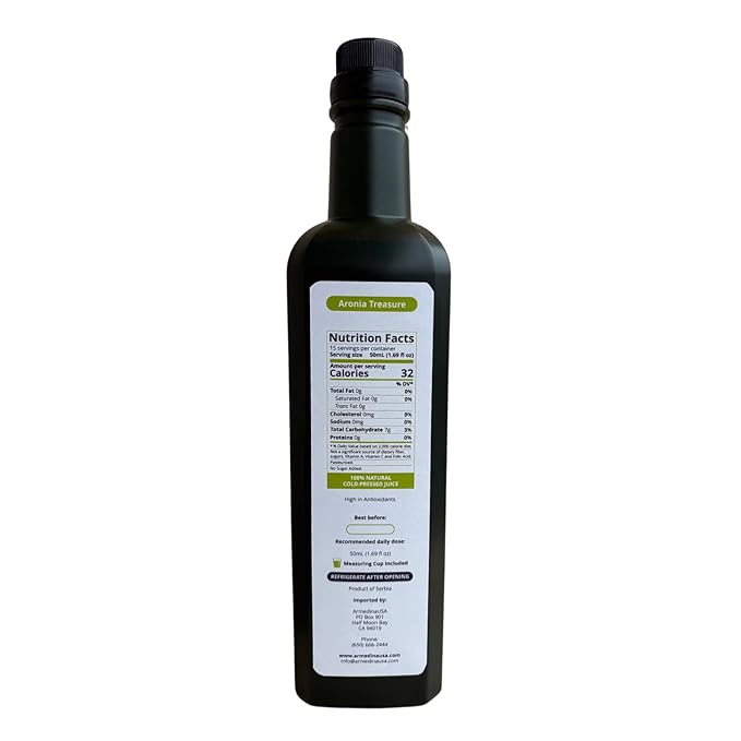 Aronia Treasure x 4 (2 months supply) - 100% Aronia Premium Berry Juice - Just one shot per a day.