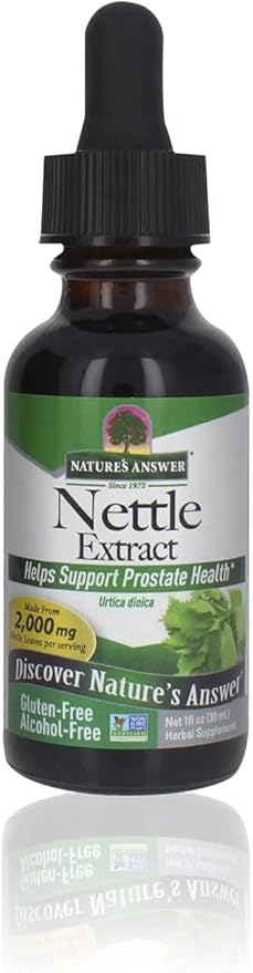 Nature's Answer Nettle Leaf 1oz Extract | Prostate Suppot | Concentrated Dark Green Nettle Leaf Herbal Supplement | Non-GMO, Kosher, Gluten-Free, & Alcohol-Free | Single Count