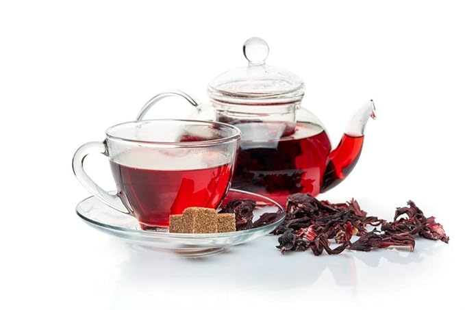TIAN HU SHAN Hibiscus Tea, 1lb/16oz Dried Hibiscus Flowers Loose Leaf 100% Natural Herbal Tea Cut & Sifted Caffeine Free Resealable Bag(200+ Cups)