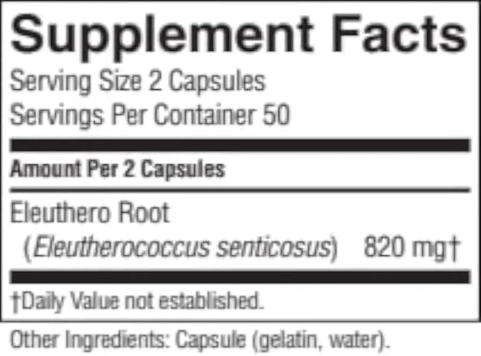 Nature's Sunshine Eleuthero, 100 Capsules